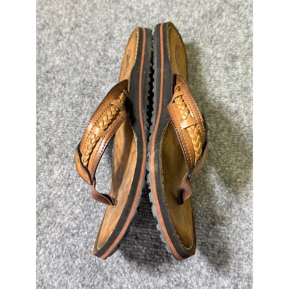 Clarks Womens Size 10 Brown Leather Flip Flops - Picture 6 of 15